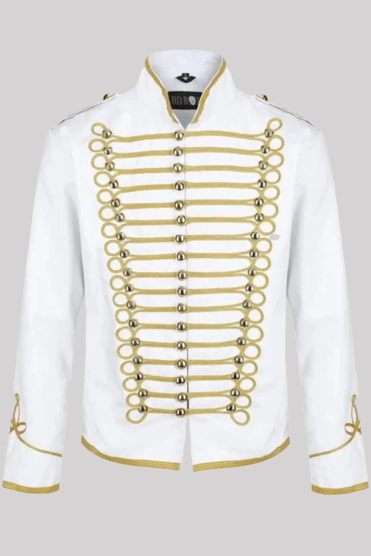 Ro Rox White Gold Military Parade Jacket