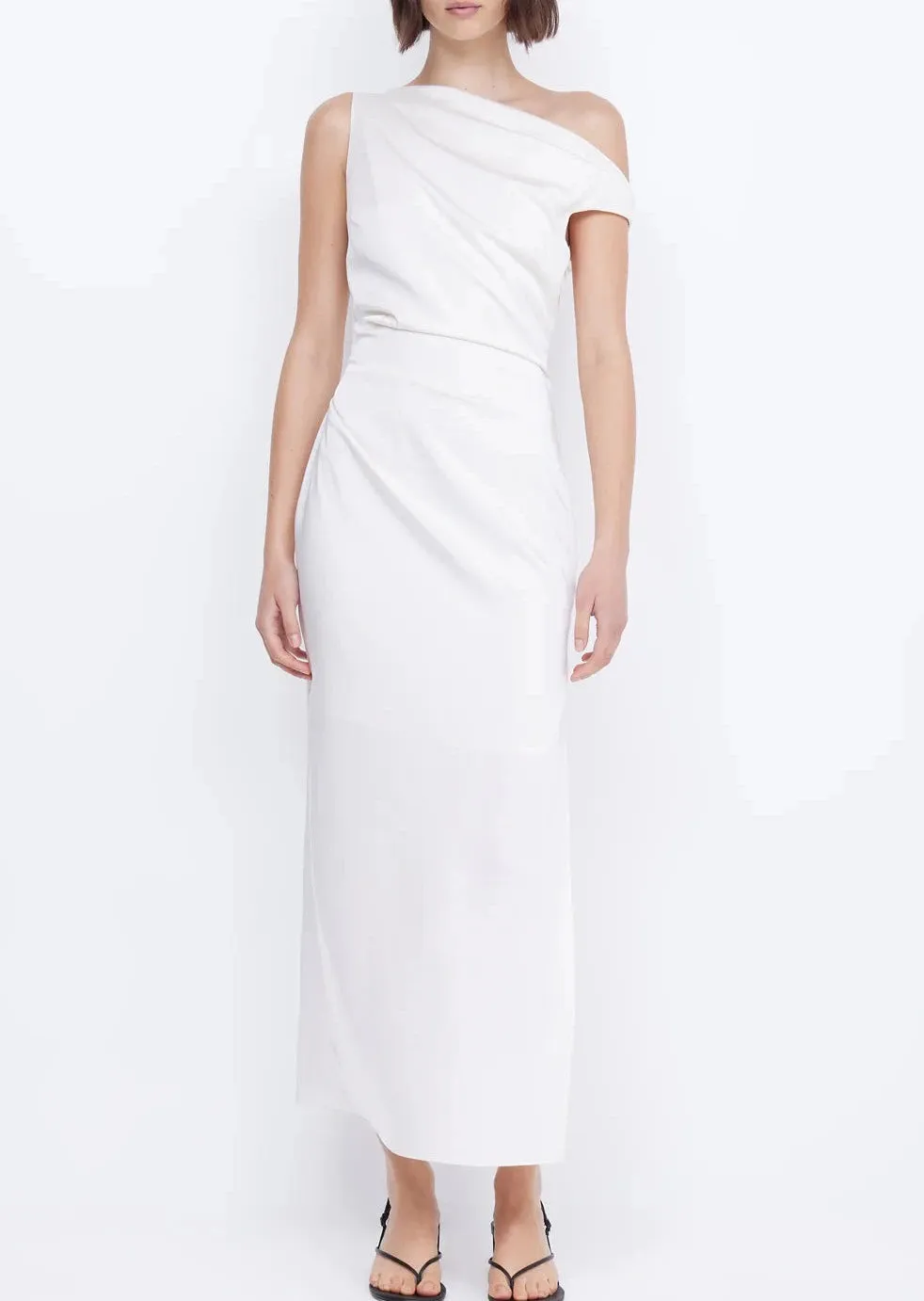 Rochelle ASYM Midi Dress - Cream