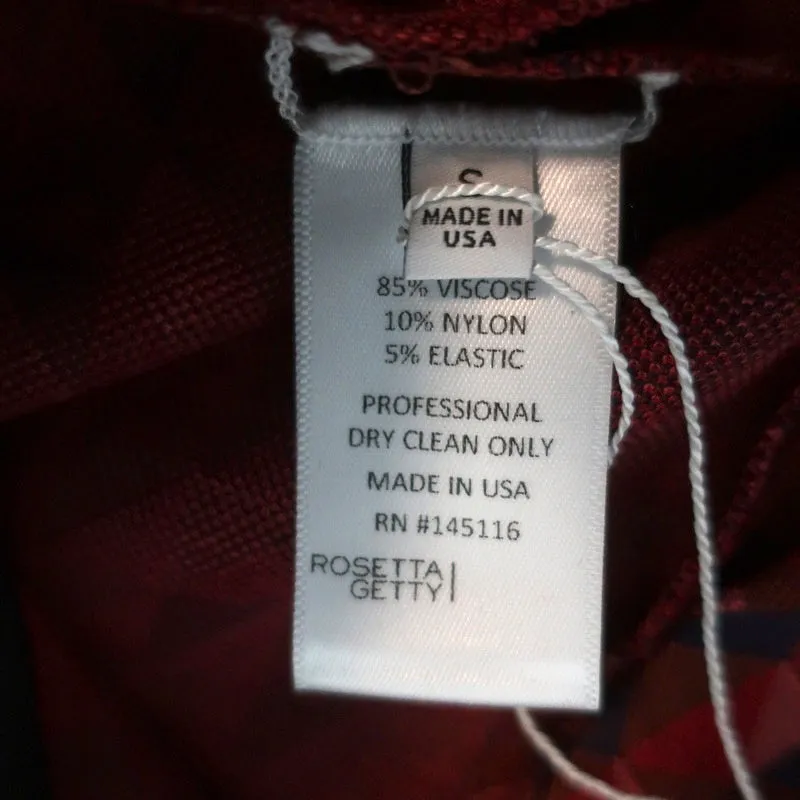 Rosetta Getty Cropped Flare Pants Red Geometric Jacquard Size Small NEW
