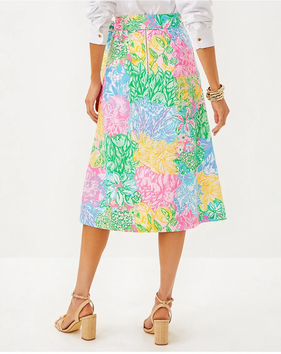 Rowena Midi Skirt - Multi Bright Delight Patch