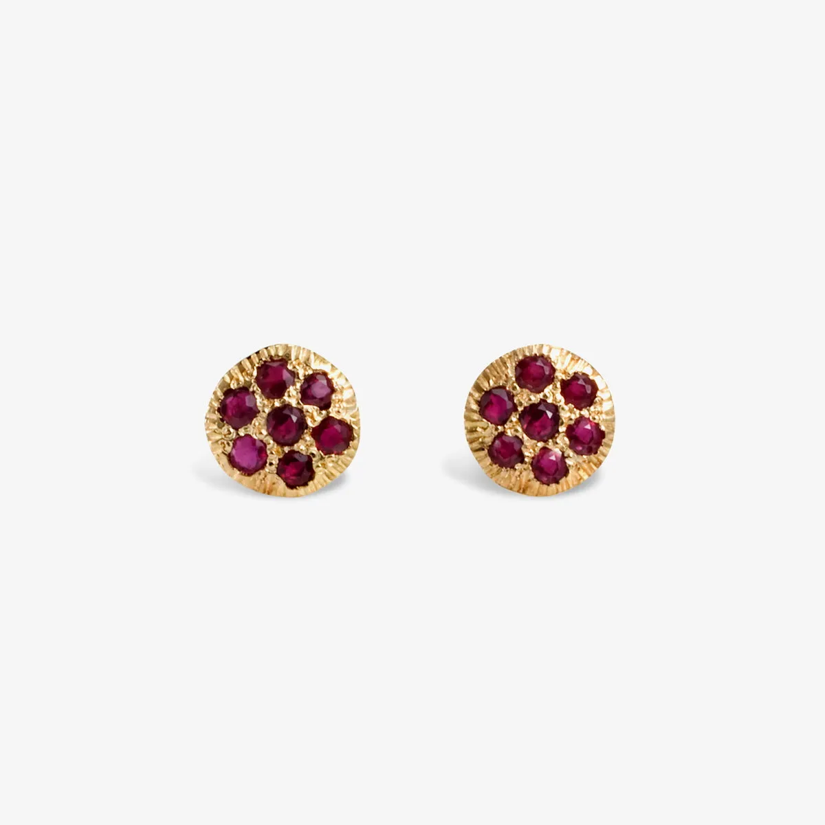 Ruby Disc Studs | E0714R