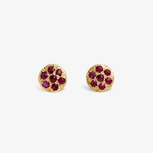 Ruby Disc Studs | E0714R