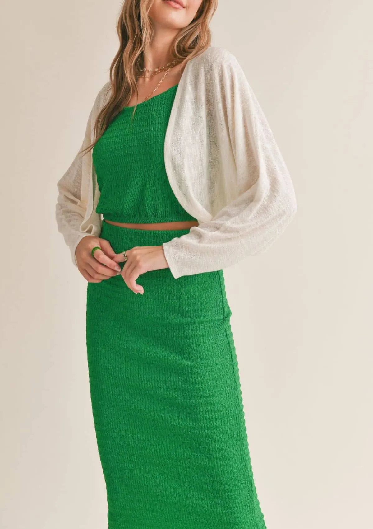 Sadie And Sage Unity Cropped Open Knit Cardigan - Ivory
