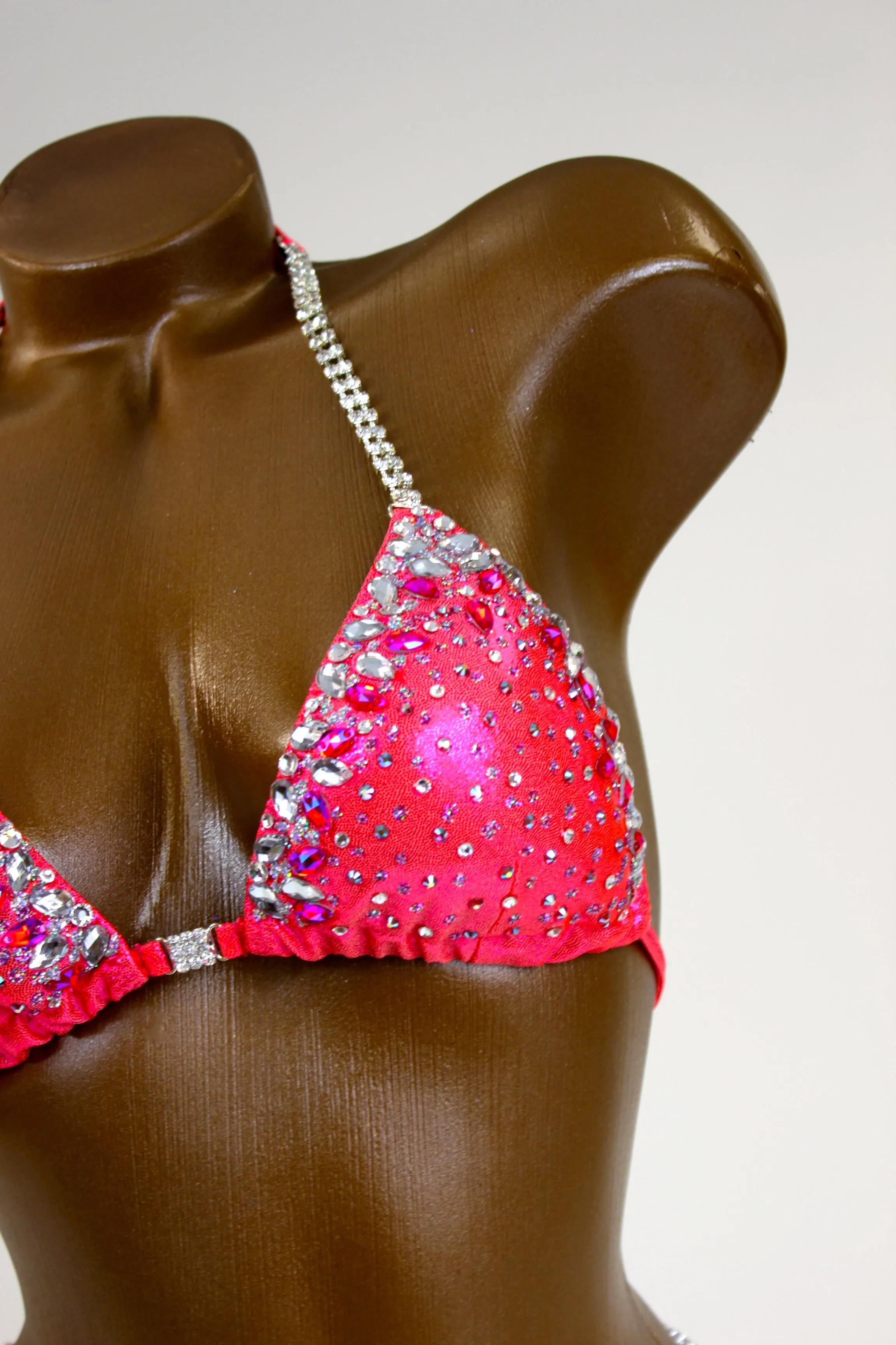 Salmon Pink Bikini Suit/ Stunning Competition Posing Bikini