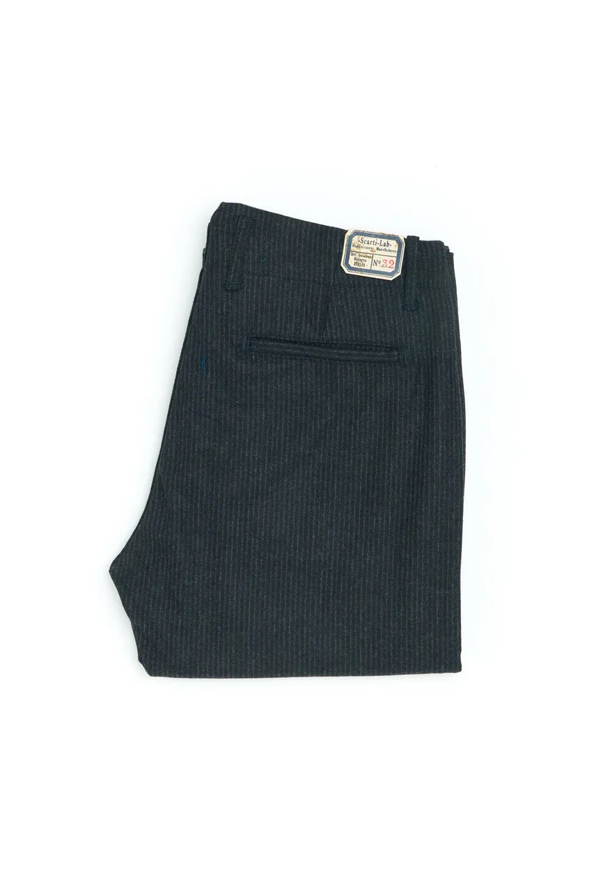 Scarti Lab Chinos 133-SE462 Pinstripe Wool Smoke