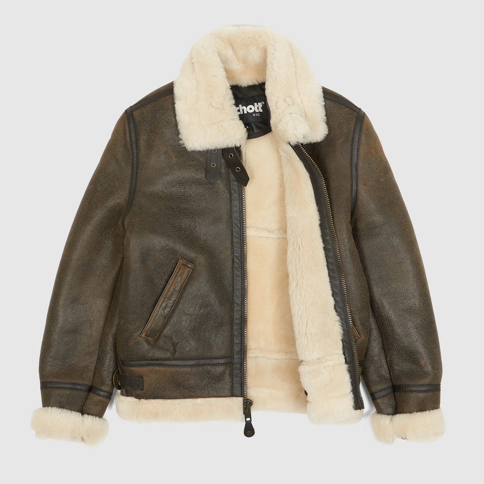 Schott N.Y.C. Ladies B-3 Brown Leather Jacket