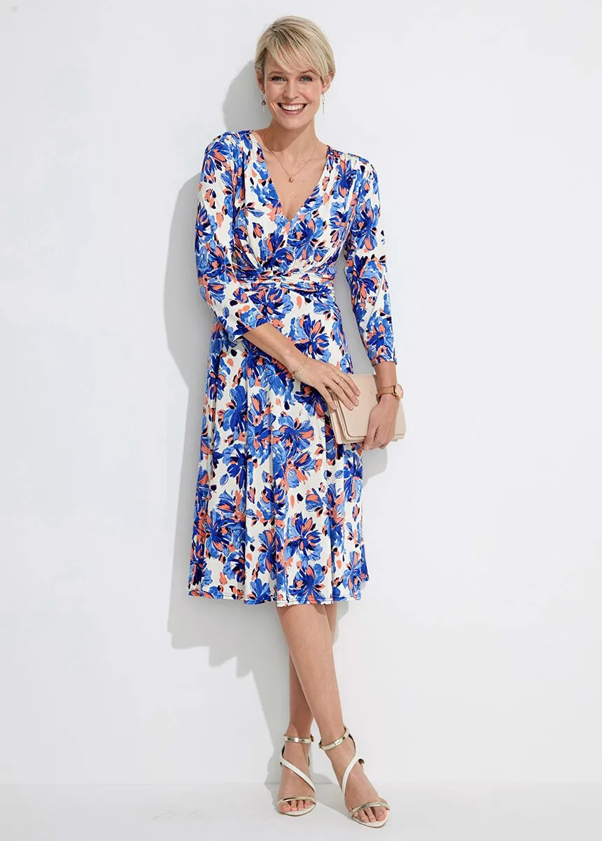 Short wrap-over mesh dress