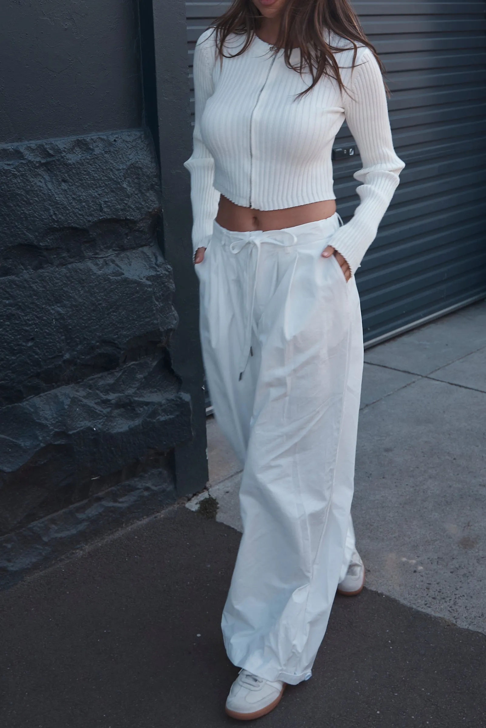 Sia Zip Up Jumper - White