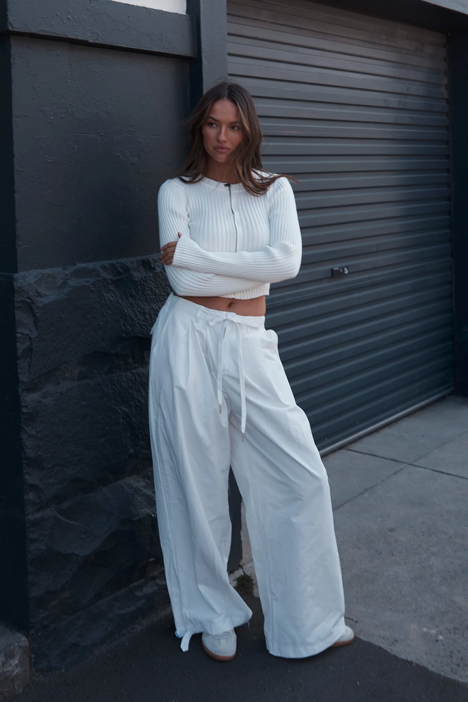Sia Zip Up Jumper - White