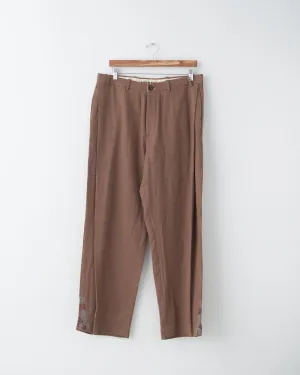 Side Pleat Trouser, Brown