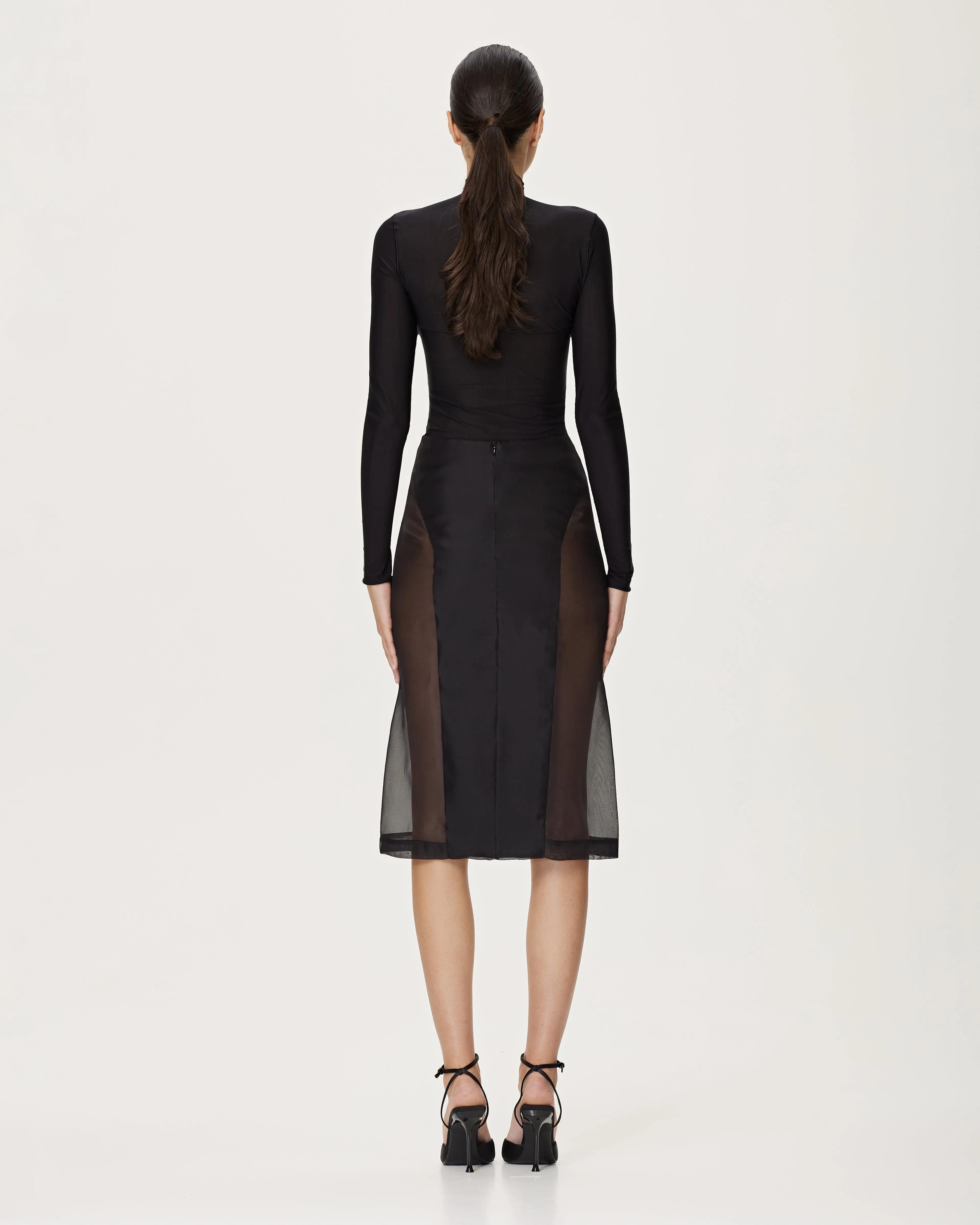 Silk Organza Midi Skirt