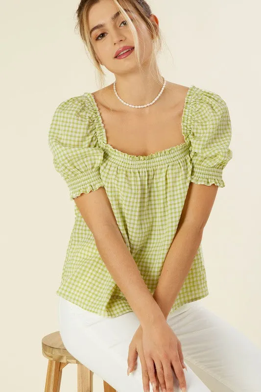 Smocked Blouse With Puff Sleeve - Lilou