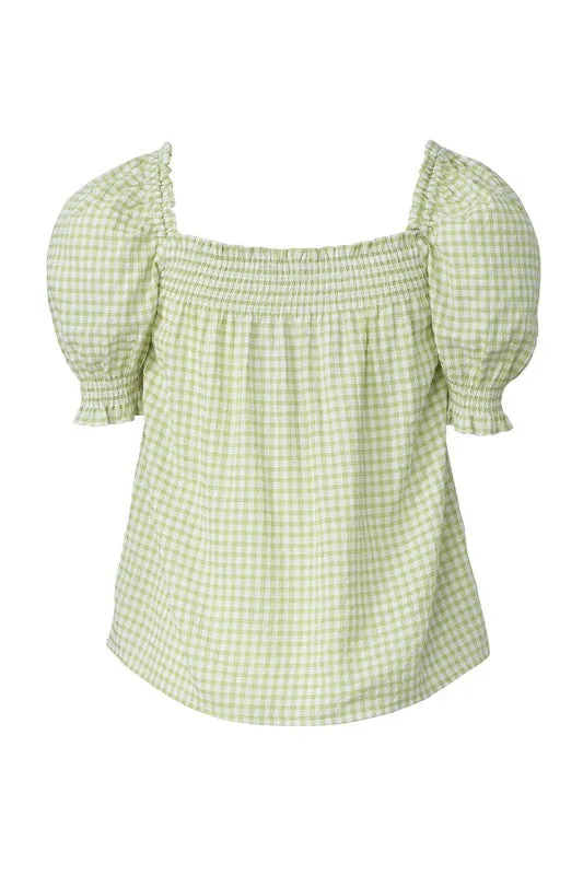 Smocked Blouse With Puff Sleeve - Lilou