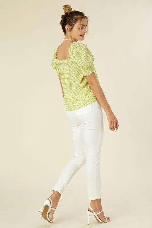 Smocked Blouse With Puff Sleeve - Lilou