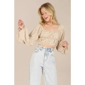 Square neck floral crop top