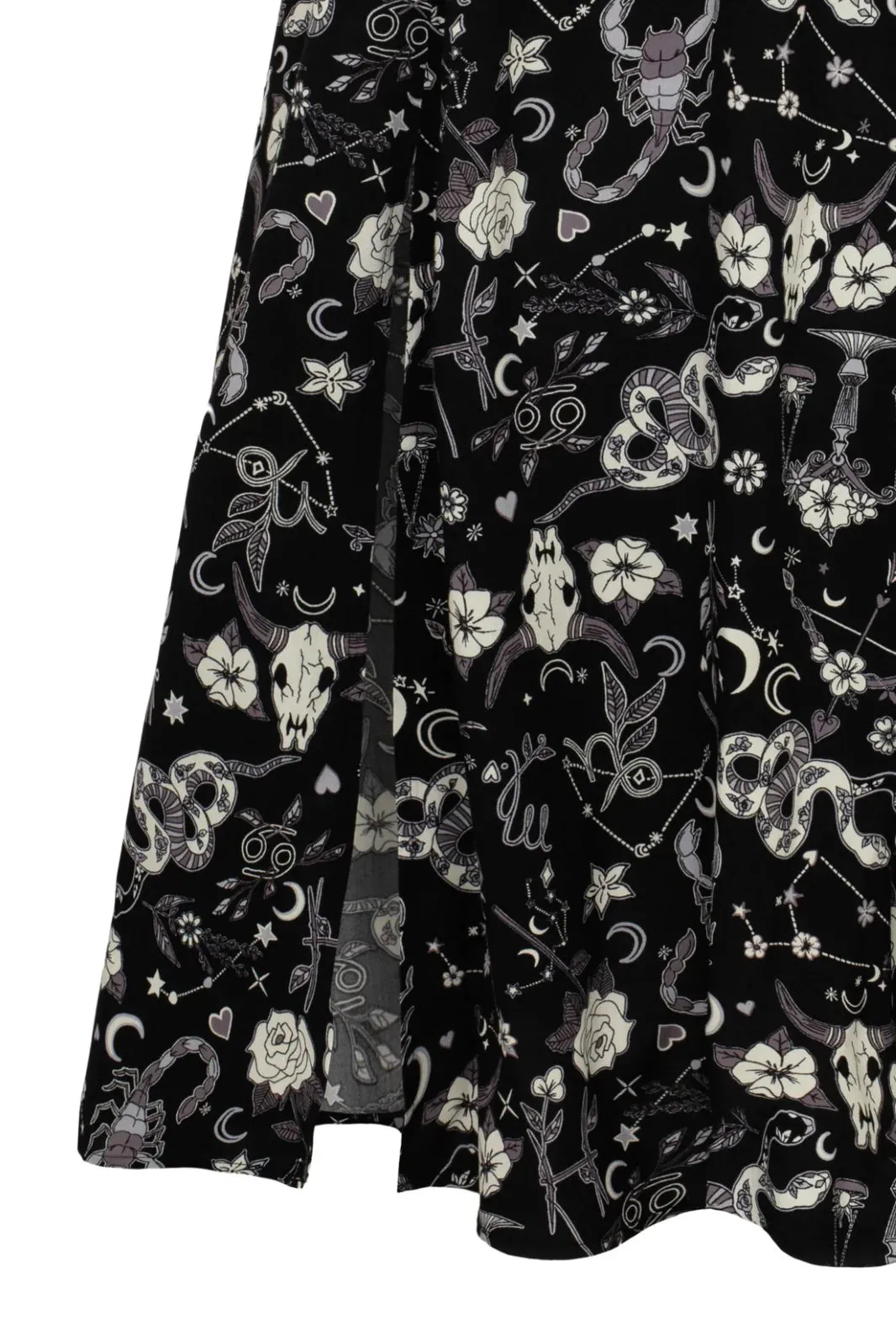 Star Sign Print Midi Skirt