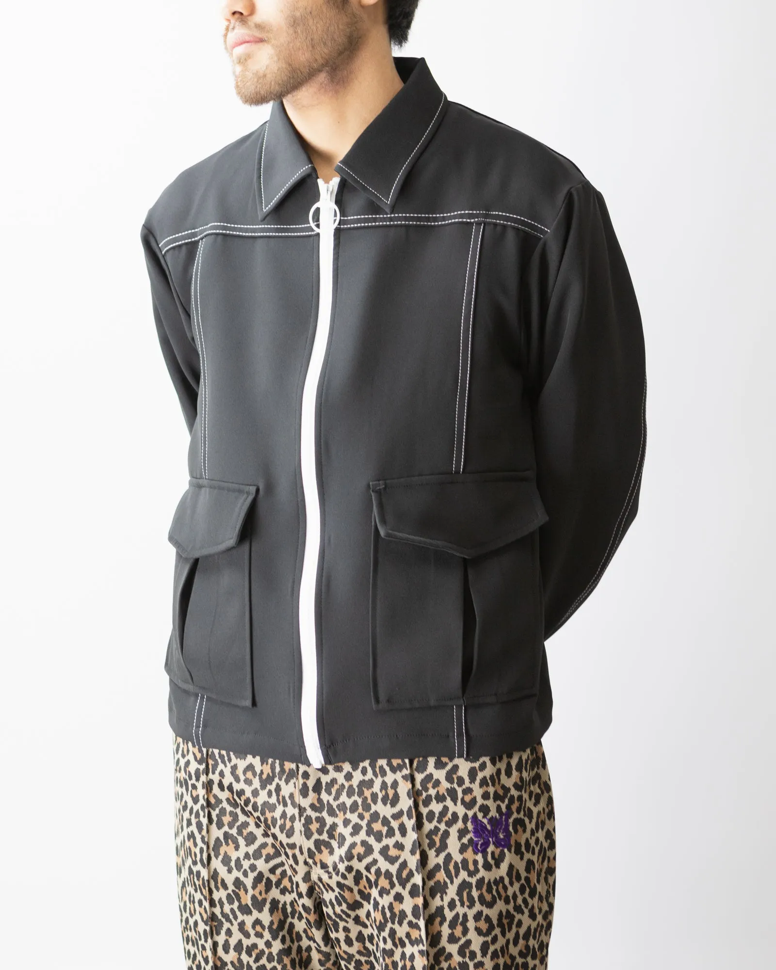 Stitched Sport Jacket – Black Light Double Cloth