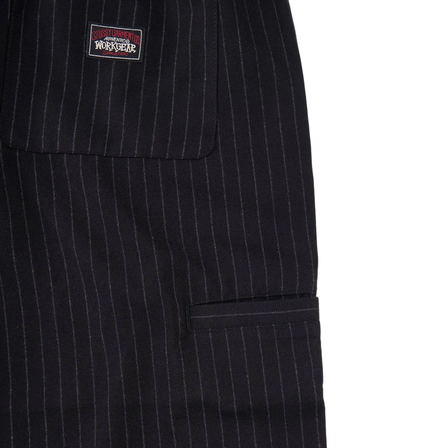 stüssy wool stripe beach pant (black)