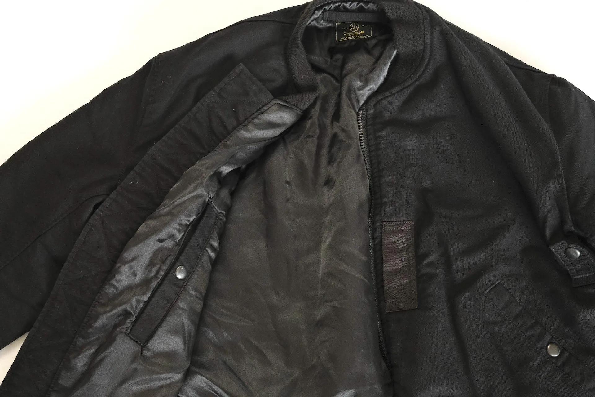 Studio D'Artisan  "Kurozome" Ultimate-Black MA-1 Flight Jacket