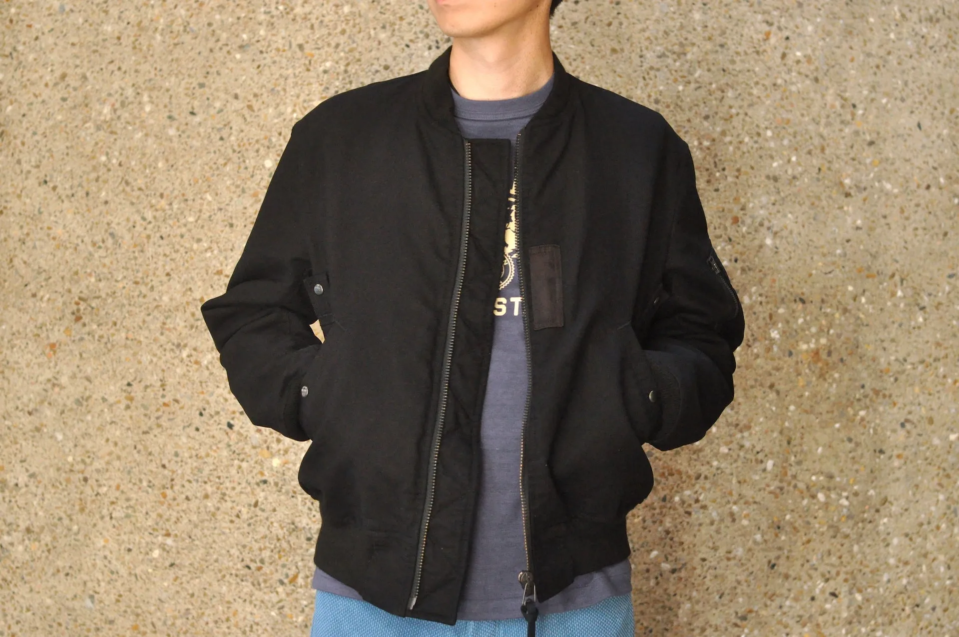Studio D'Artisan  "Kurozome" Ultimate-Black MA-1 Flight Jacket