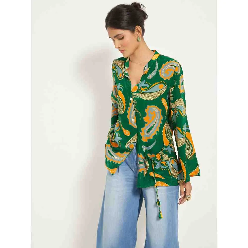 Style Junkiie Green Paisley Shirt