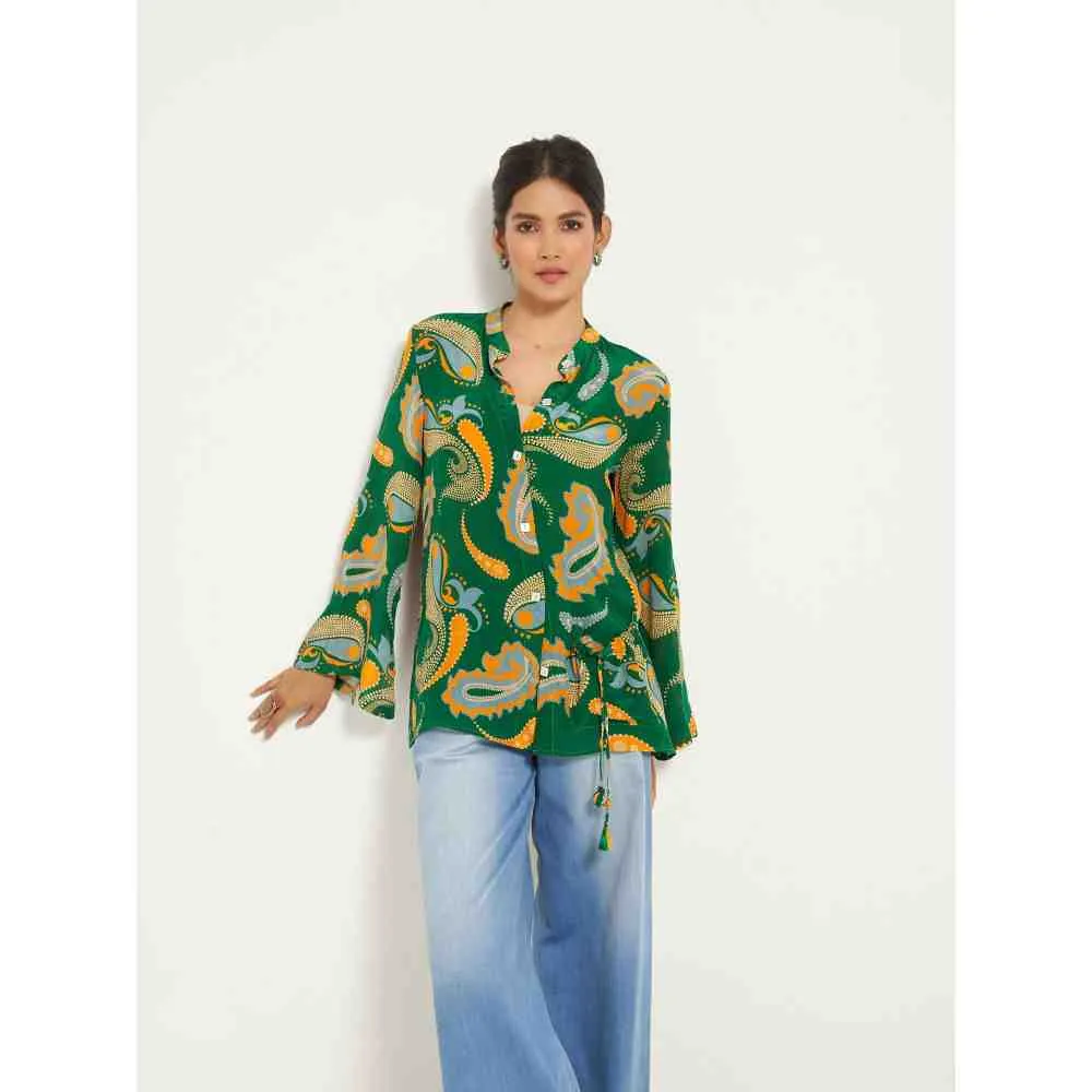 Style Junkiie Green Paisley Shirt