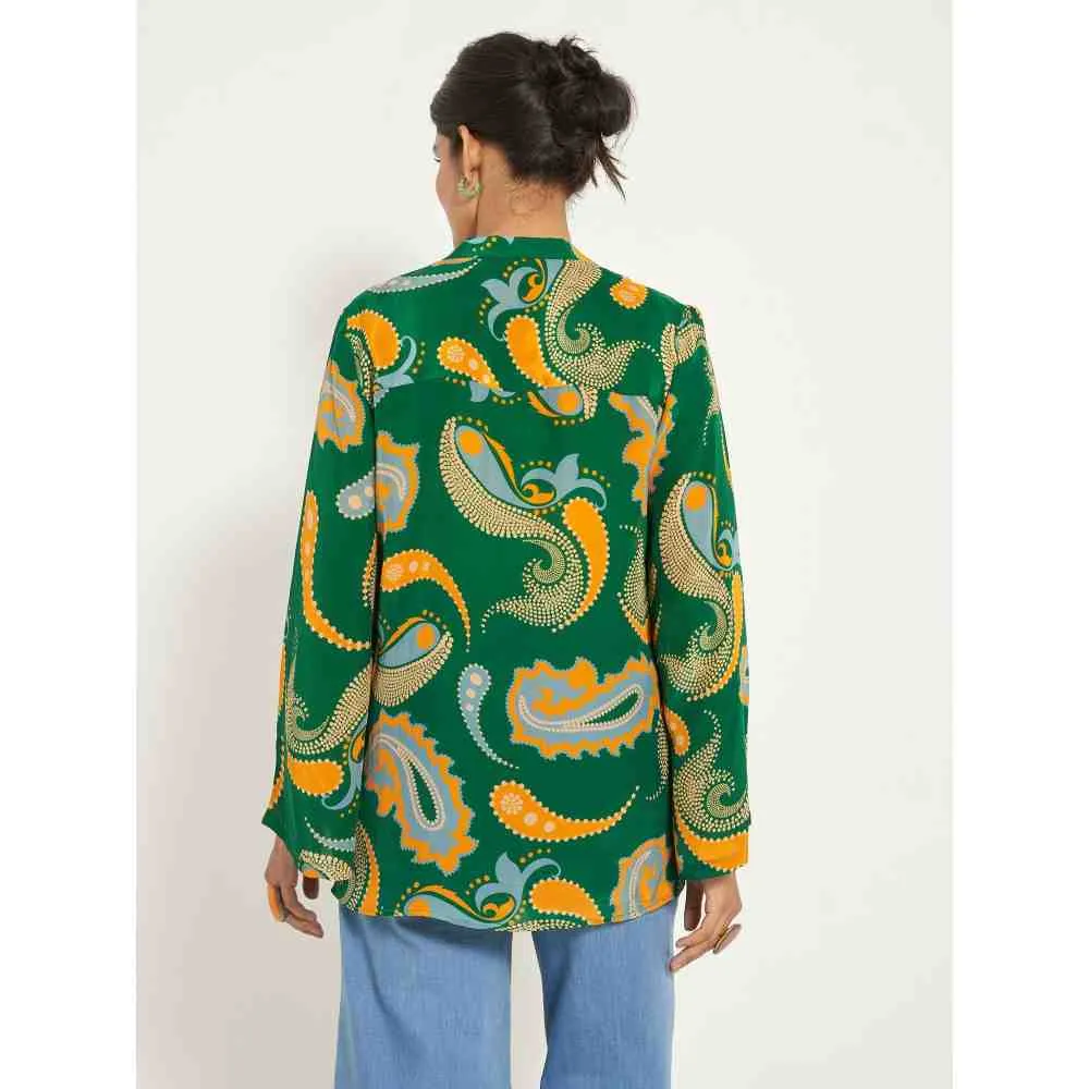 Style Junkiie Green Paisley Shirt