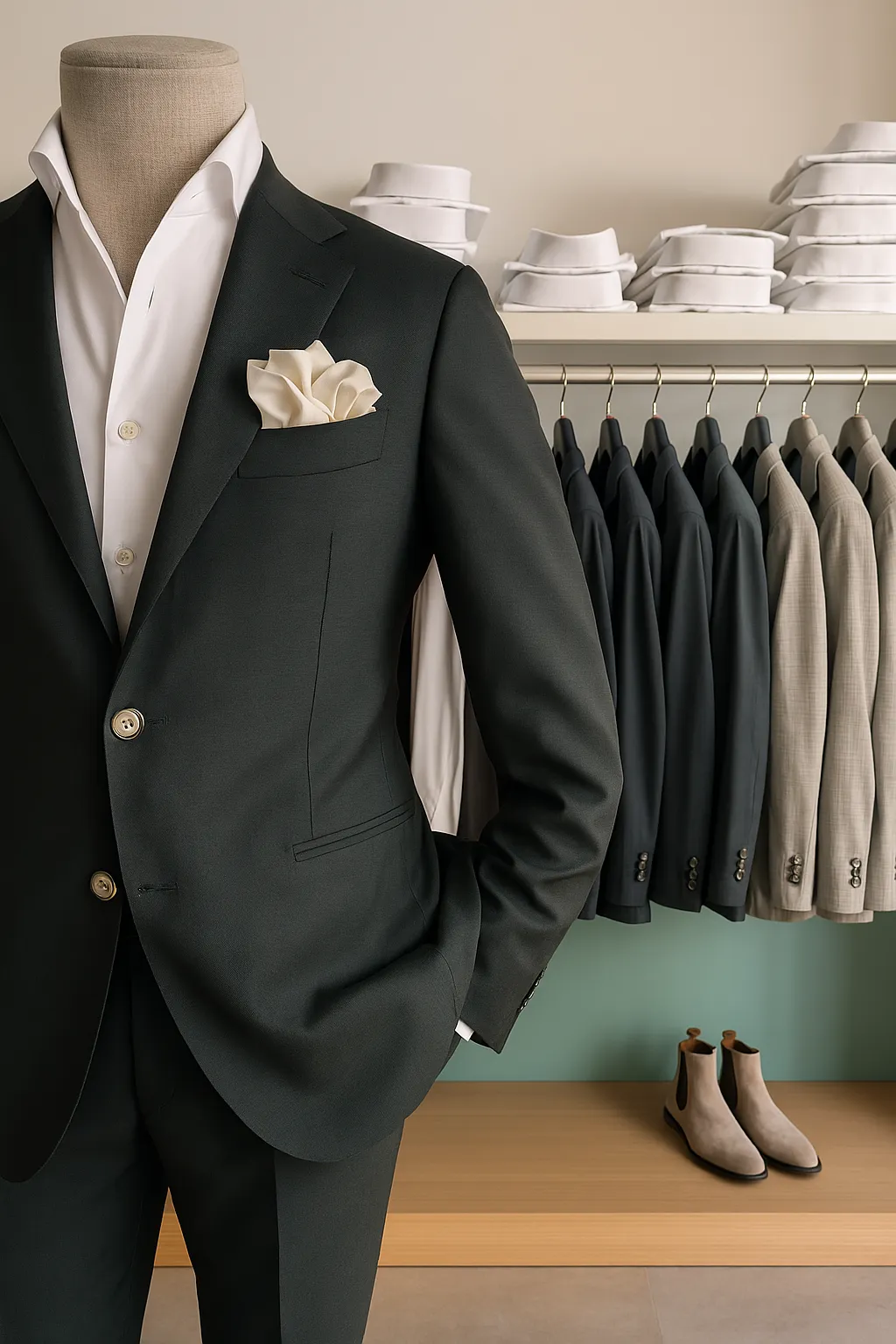 Suit Summer Wool - Forest Green