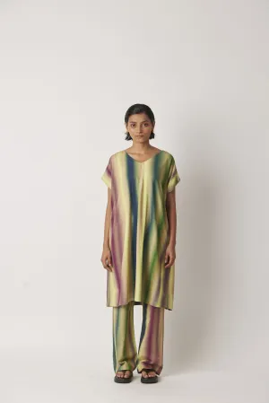 Summer Dress Modal Jersey Aura Midi-Hazy Stripes-Fashion Edit-Yc14D-101 Yc14Hs -04-Yavi