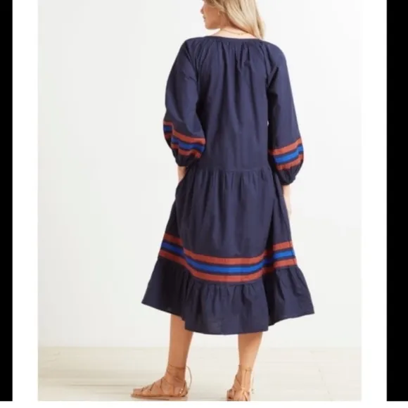 SUNDRY Varsity Stripe Midi Dress SUNDR32068 Coastal Preppy Size 2 US Medium
