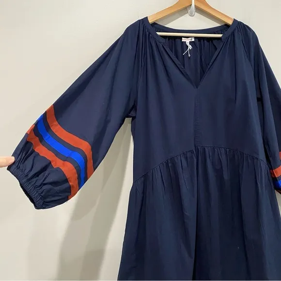 SUNDRY Varsity Stripe Midi Dress SUNDR32068 Coastal Preppy Size 2 US Medium