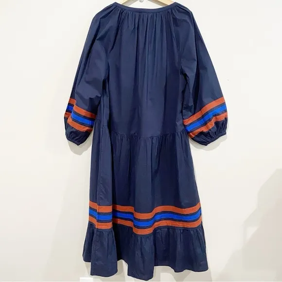 SUNDRY Varsity Stripe Midi Dress SUNDR32068 Coastal Preppy Size 2 US Medium