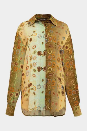 Suzy Printed Fringe Shirt in Multi