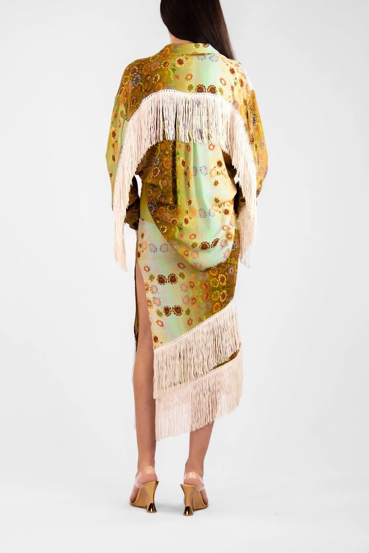 Suzy Printed Fringe Shirt in Multi