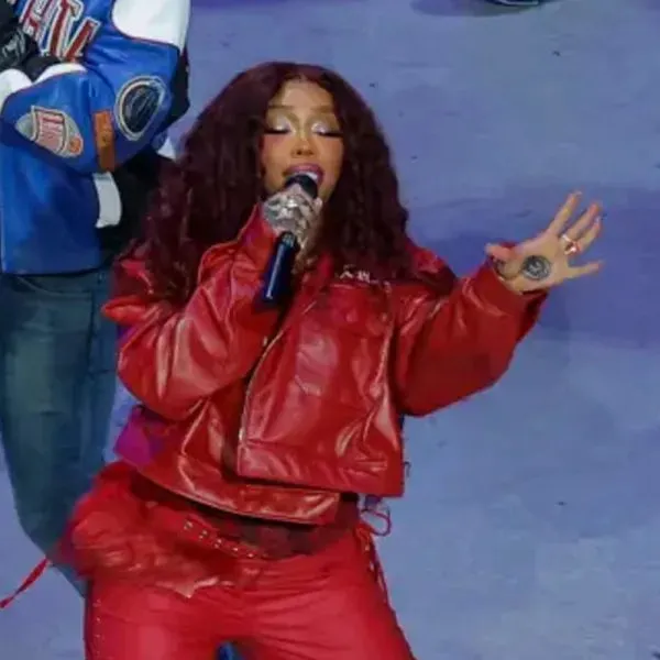 SZA Super Bowl 2025 Halftime Show Leather Jacket