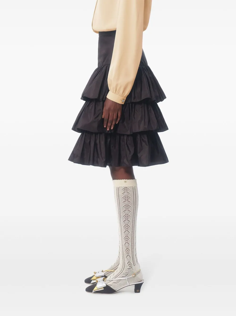 Taffetas midi skirt