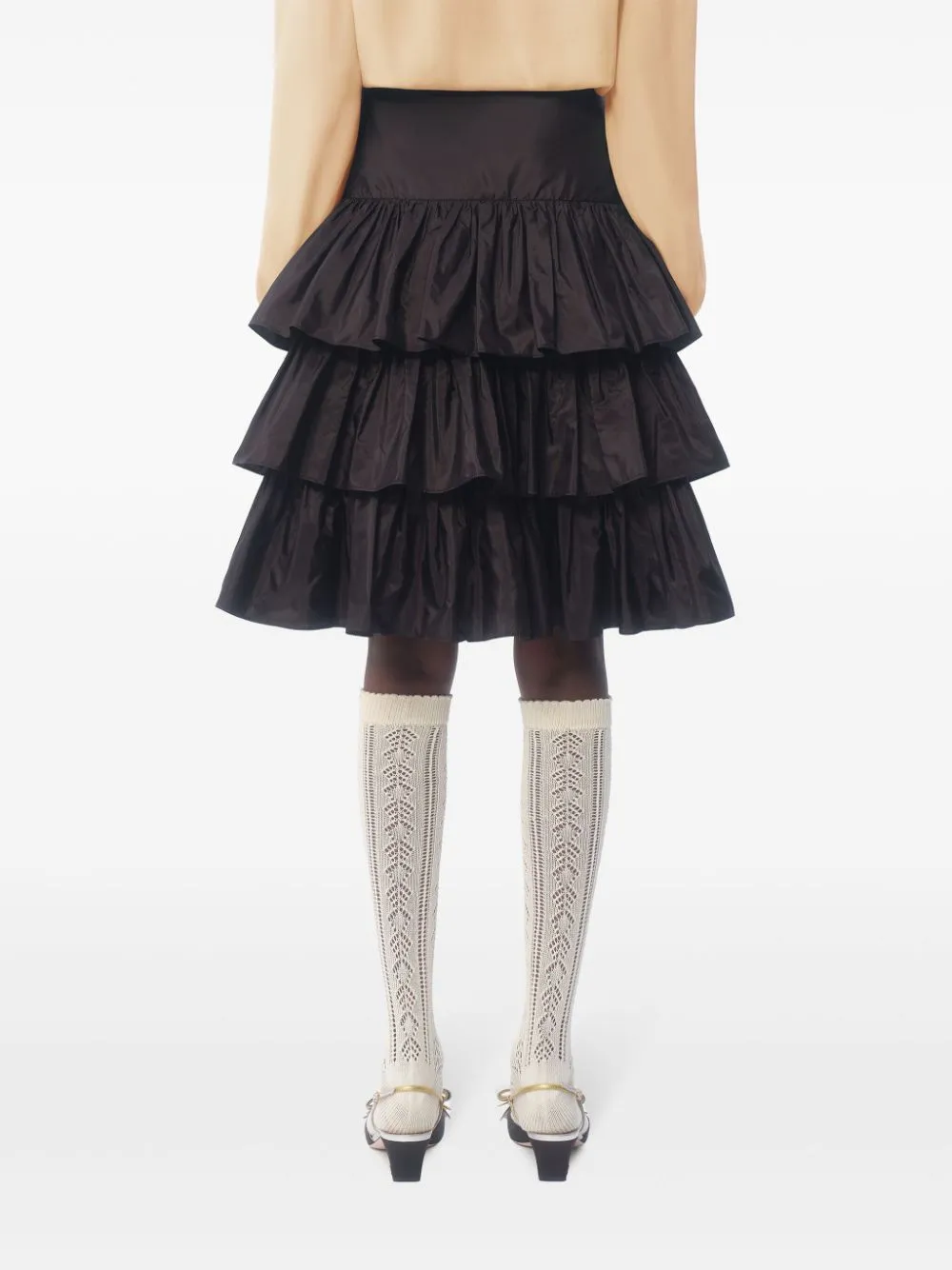 Taffetas midi skirt