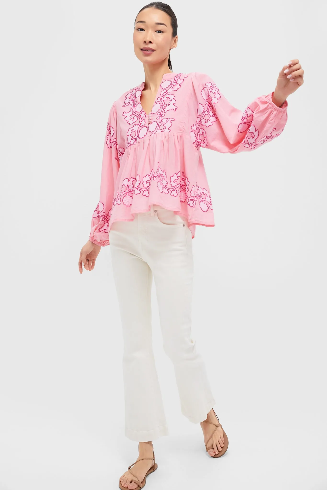 Tangier Pink Mandarin Balloon Top