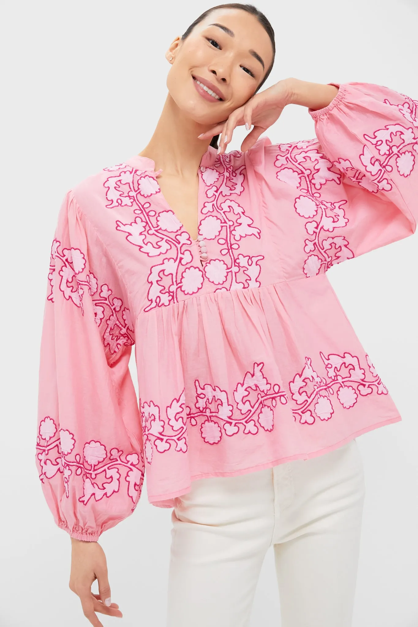 Tangier Pink Mandarin Balloon Top