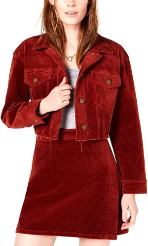 TDC | Topson Oversized Cropped Corduroy Jacket | Fired Brick | L