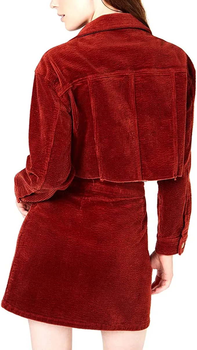 TDC | Topson Oversized Cropped Corduroy Jacket | Fired Brick | L