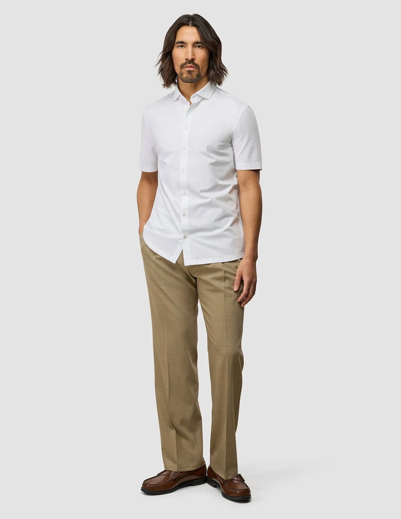 Tech Wool Suit Pants Relaxed Fit Sand