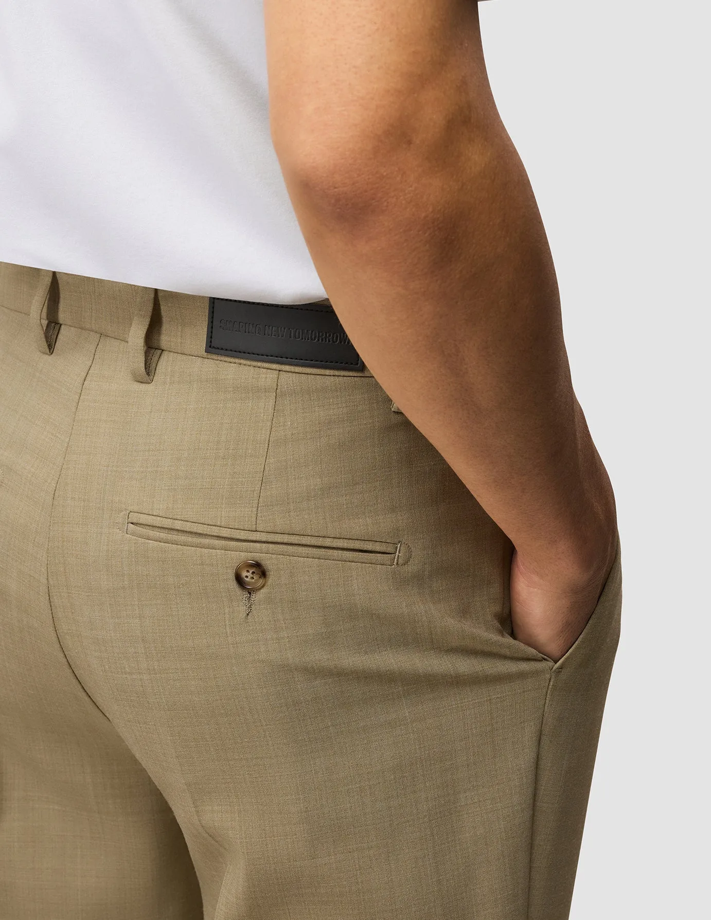 Tech Wool Suit Pants Relaxed Fit Sand