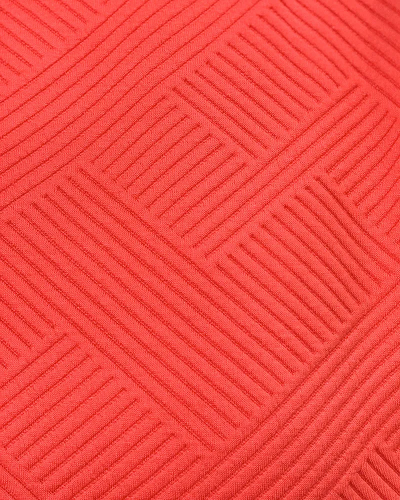 Textured Cropped Pants - Orange