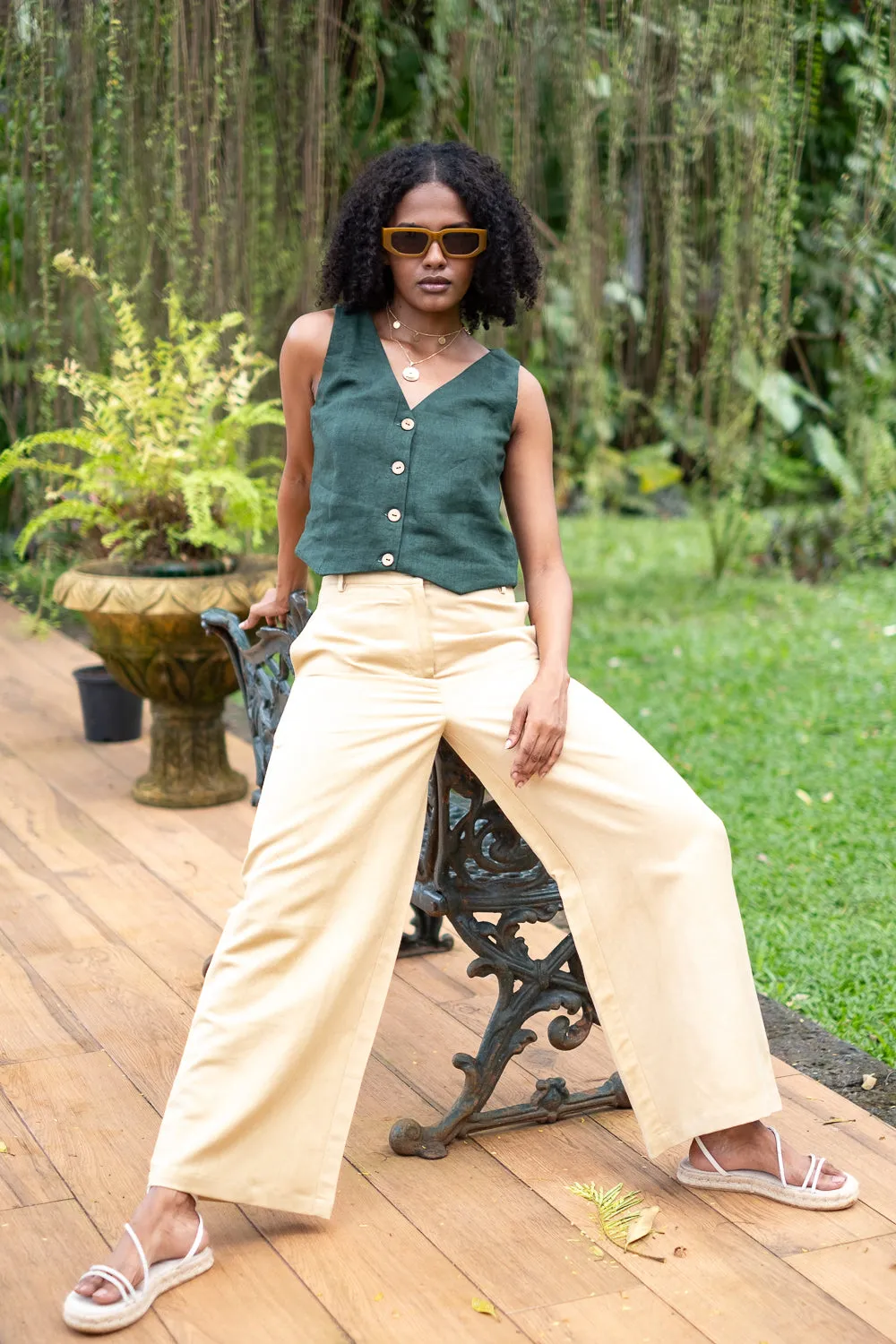 The Hemp Twill Flared Pants