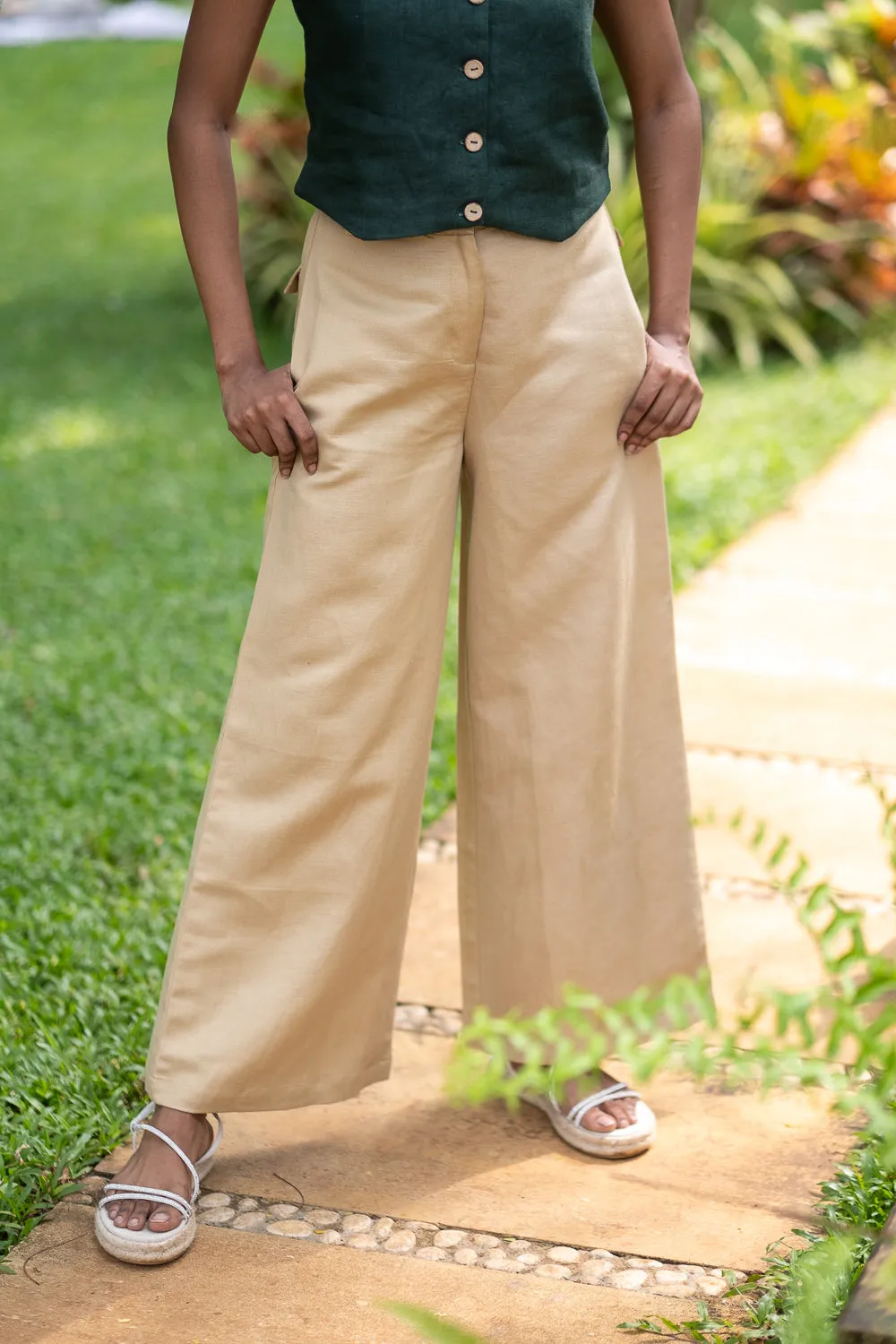 The Hemp Twill Flared Pants