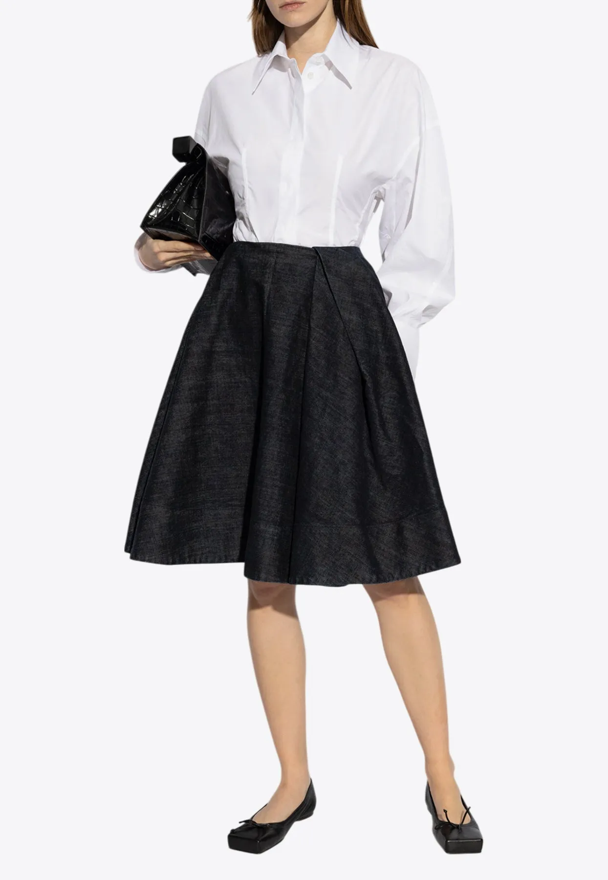 The Salon de-Nîmes Flared Denim Skirt