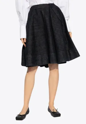 The Salon de-Nîmes Flared Denim Skirt