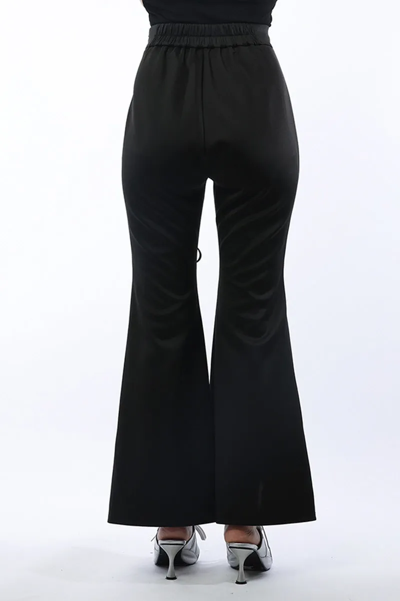 Triple Bow Slit Flare Pants