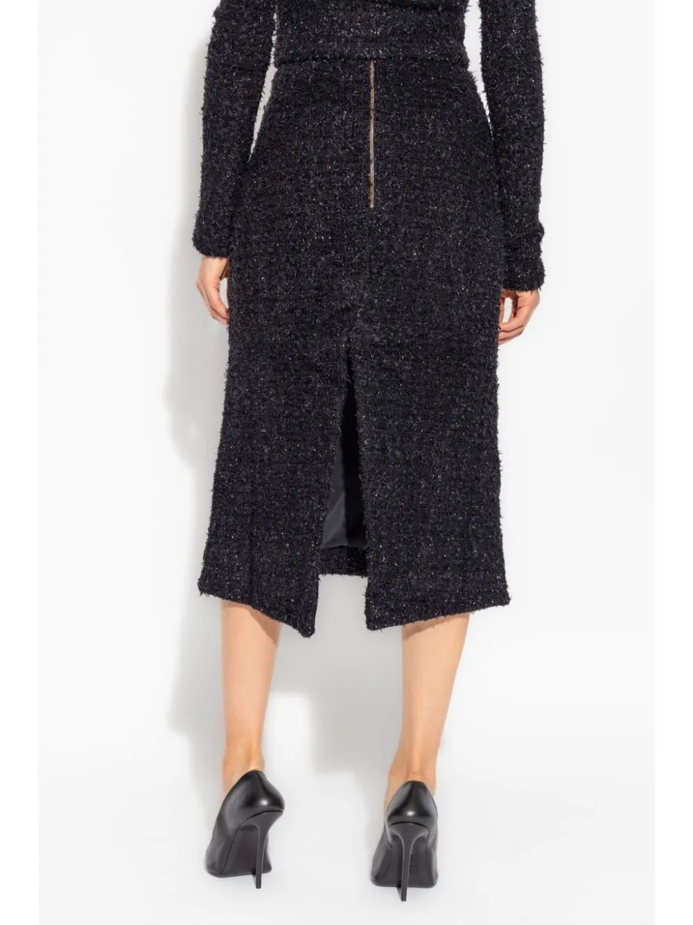 Tweed midi skirt